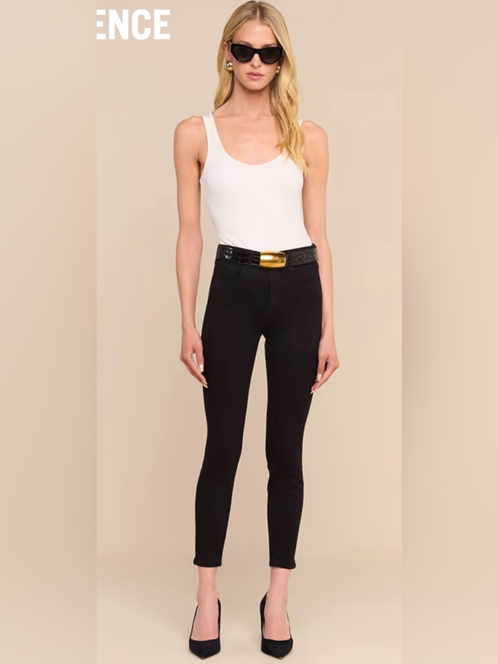 L'AGENCE Margot Black Skinny High-Rise Jeans in Noir